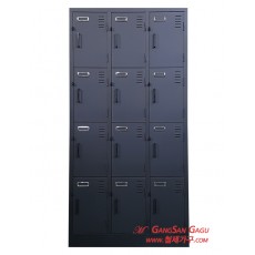 철제 사물함 3x6 -12인용 / 검정무광 / 가구손잡이
