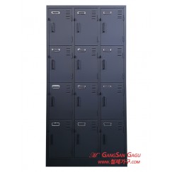 철제 사물함 3x6 -12인용 / 검정무광 / 가구손잡이