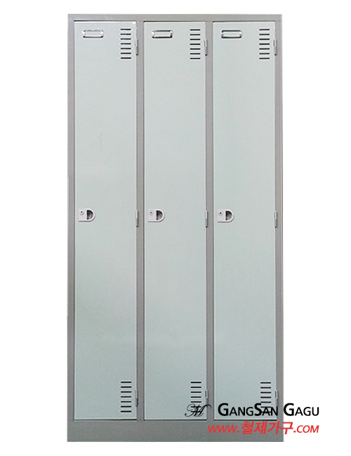 철제캐비넷 옷장(락카) 3x6 -일자3인용 / 기성색